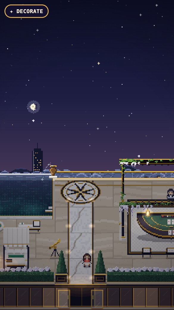 The Penthouse sky deck at the chosen hour