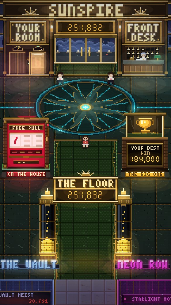 The Sunspire lobby at the chosen hour