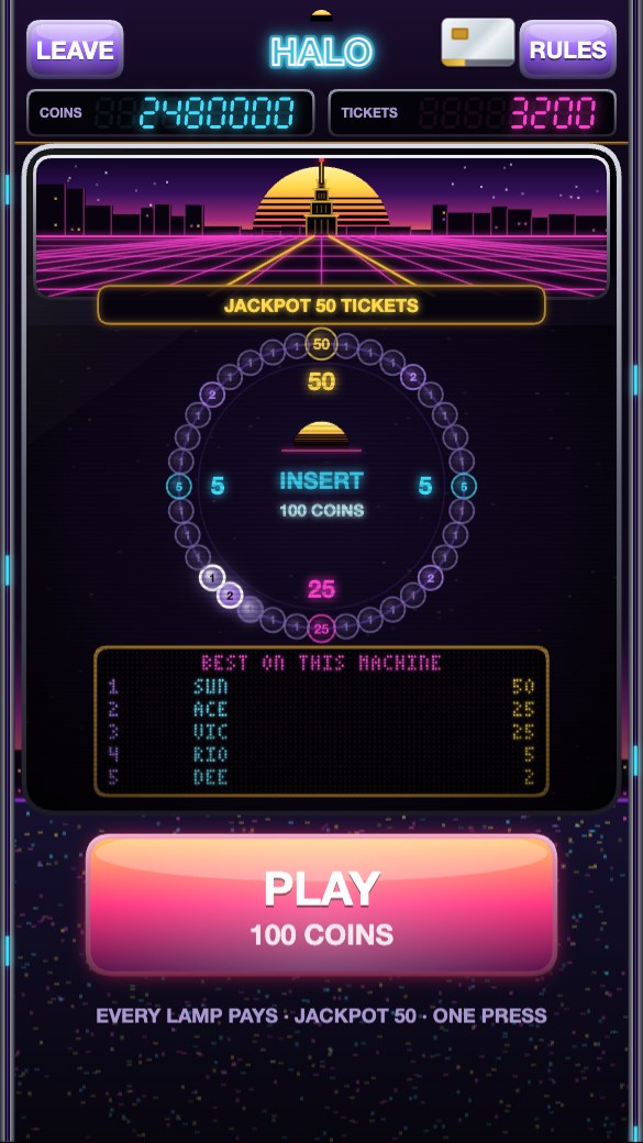 HALO, a stop the light ring game