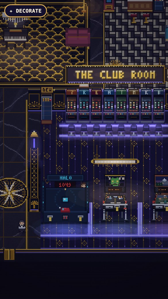 THE CLUB ROOM: a bank of your own machines and arcade cabinets